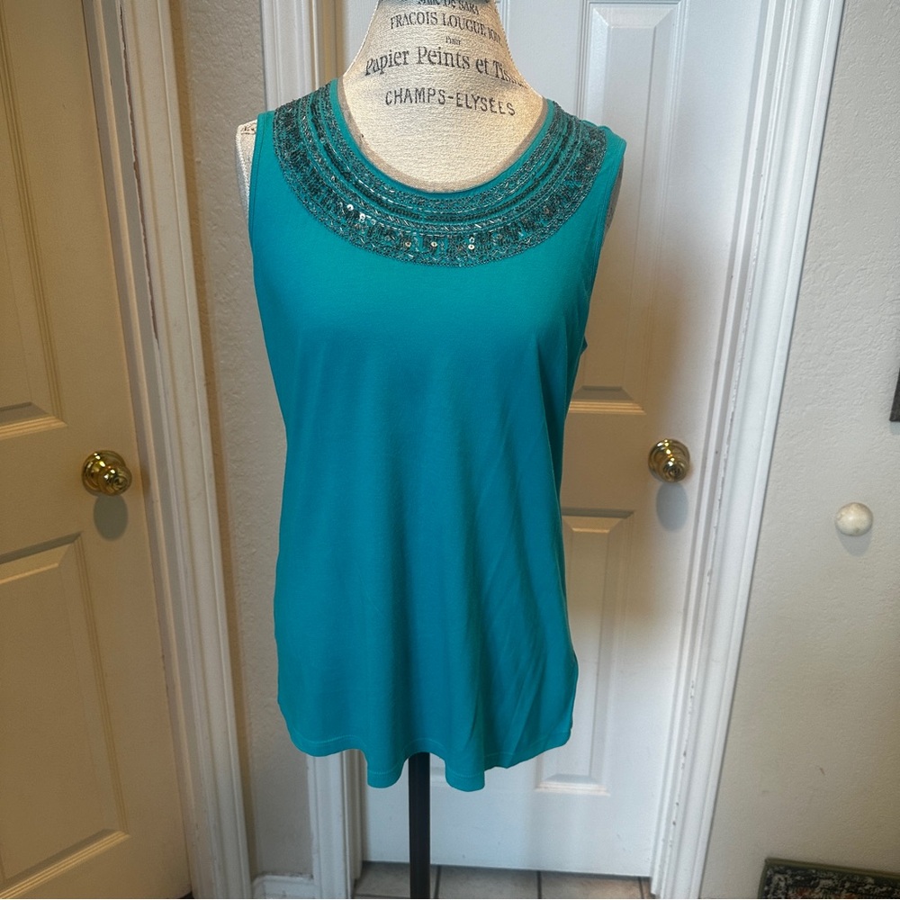 Turquoise Embellished Top